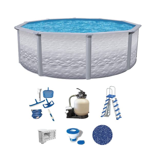AQUARIAN Liberty 18 ft. Round 52 in. Deep Hard Sided Above Ground Standard Pool Package