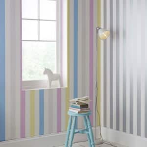 Stripe Silver and White Silver and White Wallpaper Sample