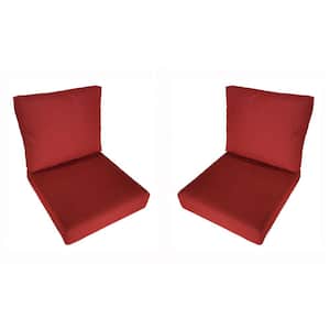 19.5 in. Back Height 2-Pack Red Outdoor Deep Seating Lounge Cushions