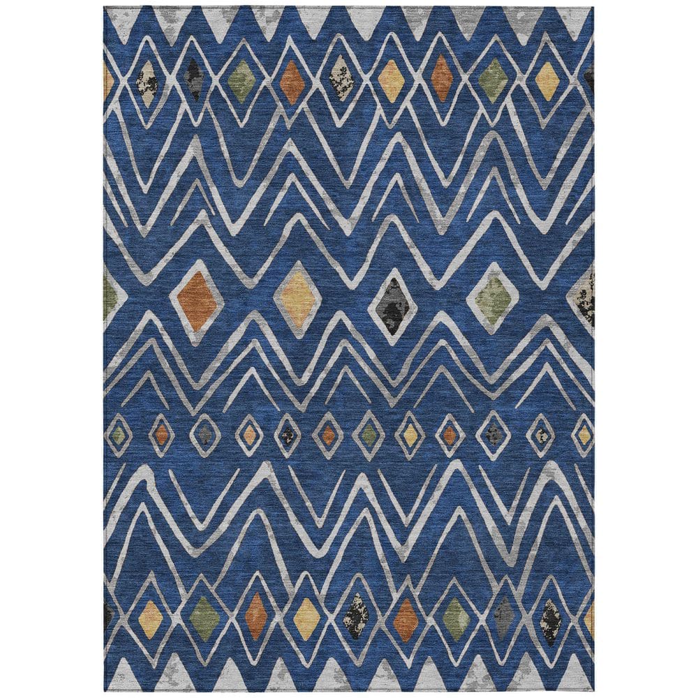 Chantille Machine Washable Indoor/Outdoor Abstract ACN2702 Navy 3 ft. x 5 ft. Area Rug price history on PriceWatchPro