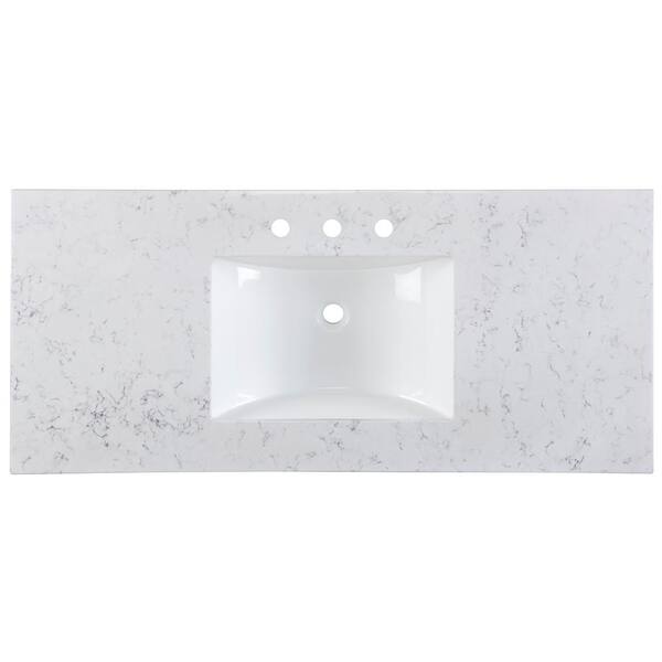 Westcourt 49 in. W x 22 in. D Bath Vanity in Sterling Gray with Stone Effect Vanity Top in Pulsar with White Sink