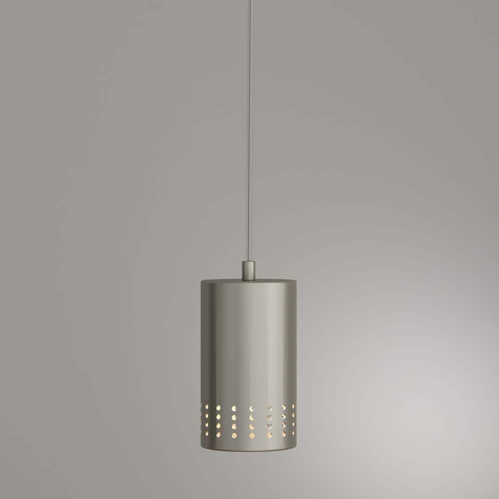 Brushed Nickel Mini Pendant Light with Adjustable Height