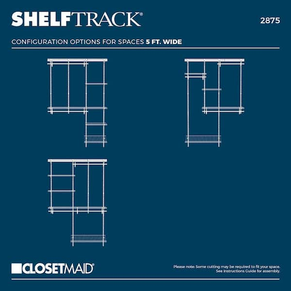 ClosetMaid ShelfTrack 72 in. W White Reach-In Wall Mount 3-Shelf Wire Closet  System Organizer Kit 2873 - The Home Depot