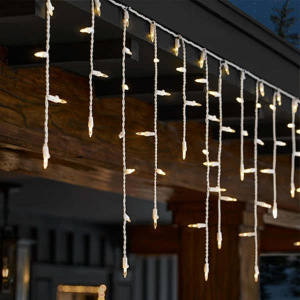 200 Count Warm White Mini Twinkling LED Icicle Lights