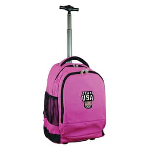 Olympics Team USA Wheeled Premium Backpack in Pink Duffel Bag
