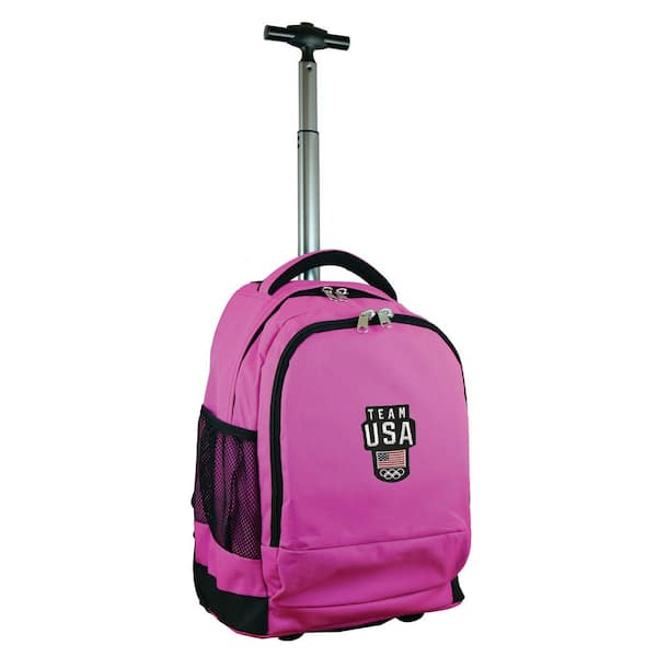 Mojo Olympics Team USA Wheeled Premium Backpack in Pink Duffel Bag