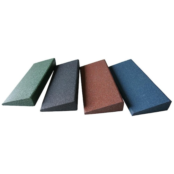 Eco-Safety 2.5 in. T x 6 in. W x 19.5 in. L Terra Cotta Commercial Interlocking Rubber Flooring Ramp (20-Pack) (1-PF)