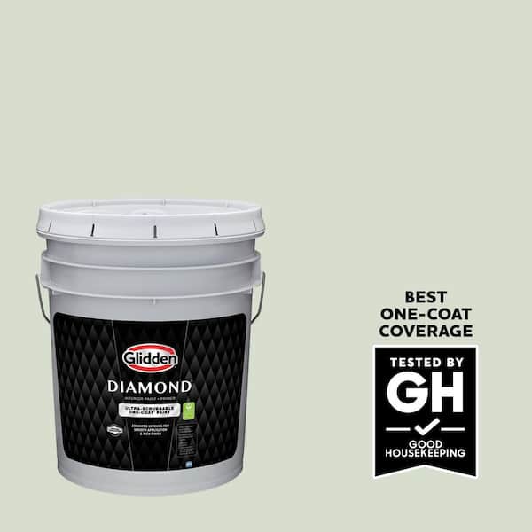 Glidden Diamond 5 gal. PPG1124-2 Pale Vista Satin Interior Paint with Primer
