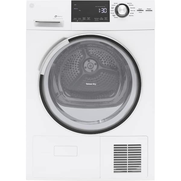 GE 4.0 cu. ft. High Efficiency Electric Dryer with Ventless Condenser in White