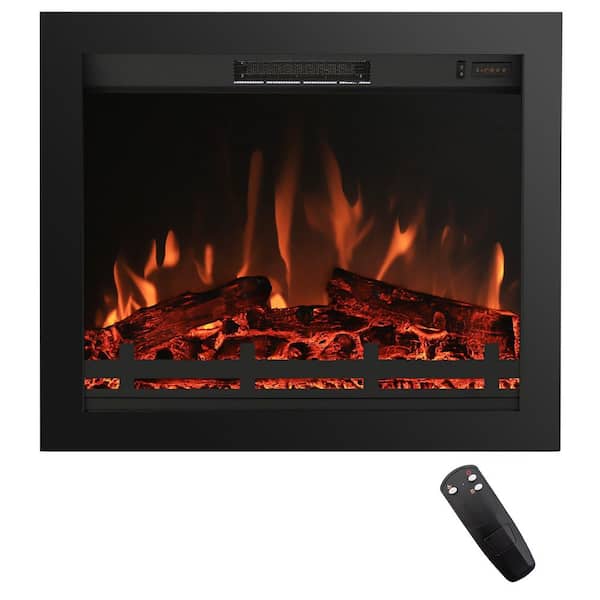 30 in. Electric Fireplace Insert, Realistic Flames, 4 Flame Brightness, 750/1500W Heat