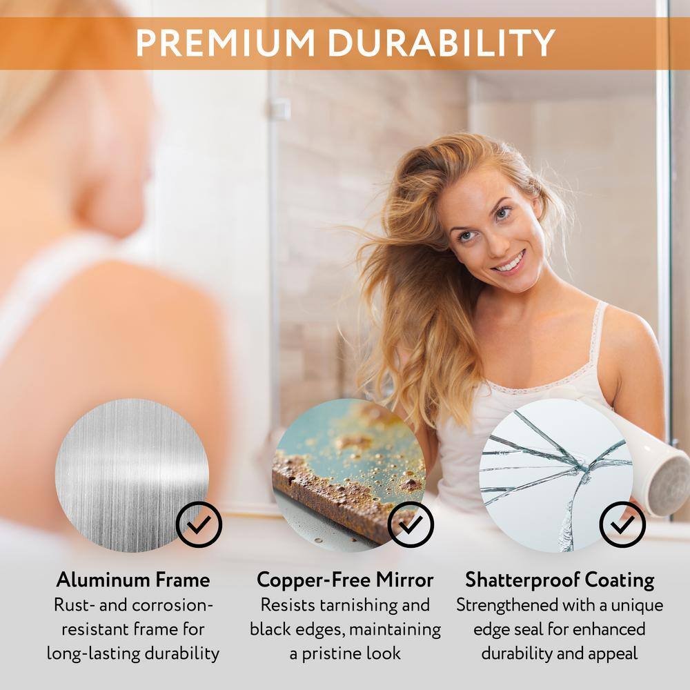 40" x 28" Frameless LED Bathroom Vanity Mirror with Anti-Fog