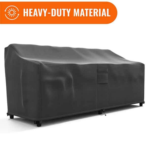 KHOMO GEAR 48 in. W x 32.5 in. H x 31 in. D X-Small Black Outdoor Patio Loveseat Furniture Cover