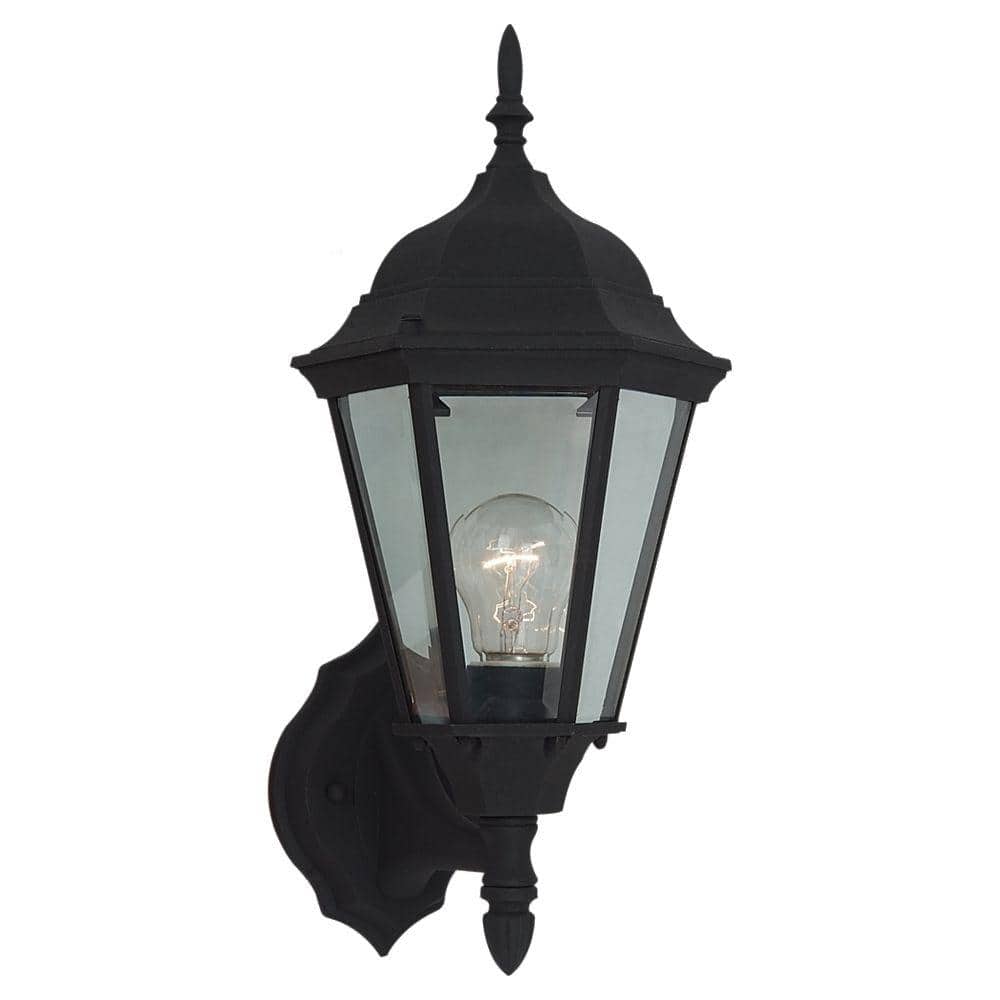 Bakersville 1-Light Outdoor Black Wall Lantern Sconce Fixture