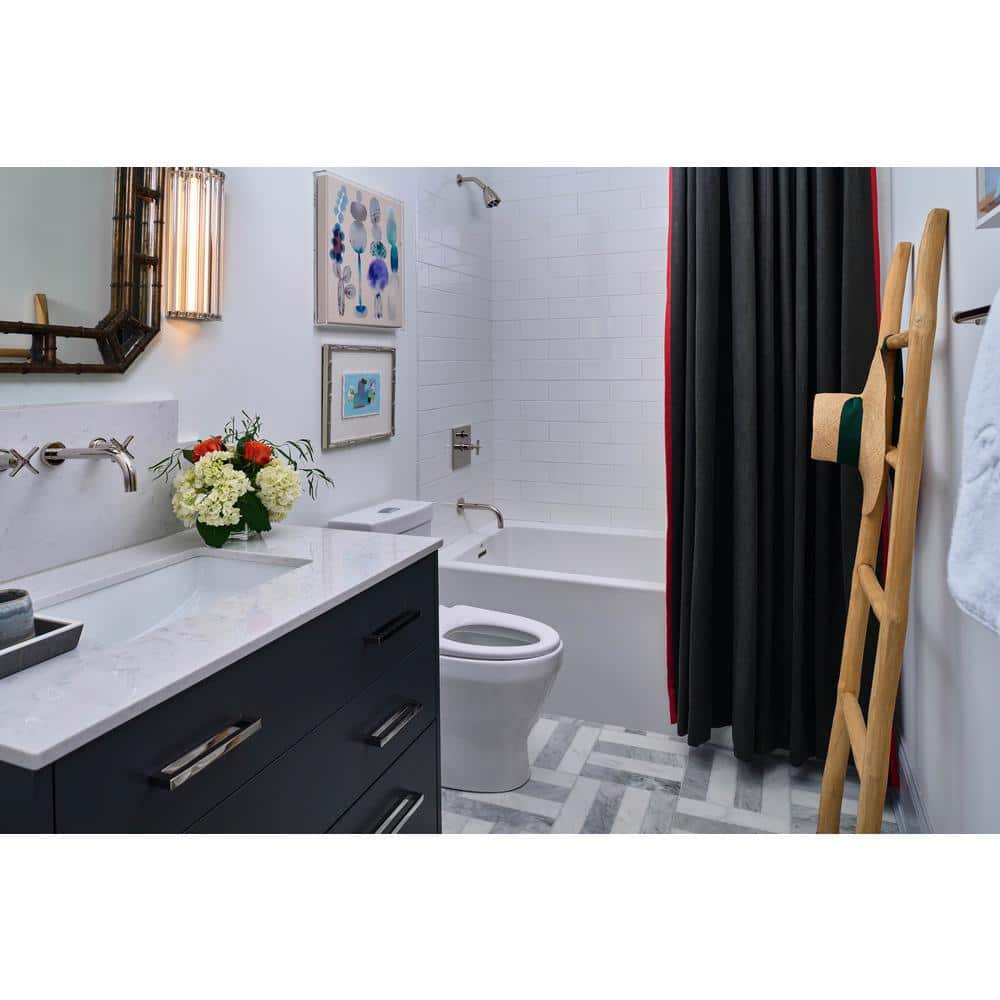 Sydney 60'' White Acrylic Rectangular Alcove Bathtub