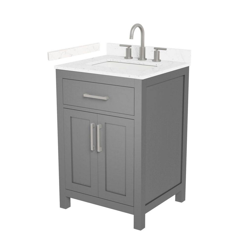 Beckett 24 in. Single Freestanding Dark Gray Bath Vanity with Top price history on PriceWatchPro