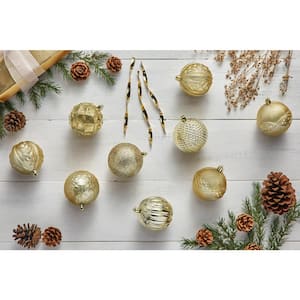 60 Count Gold Shatterproof Ornaments