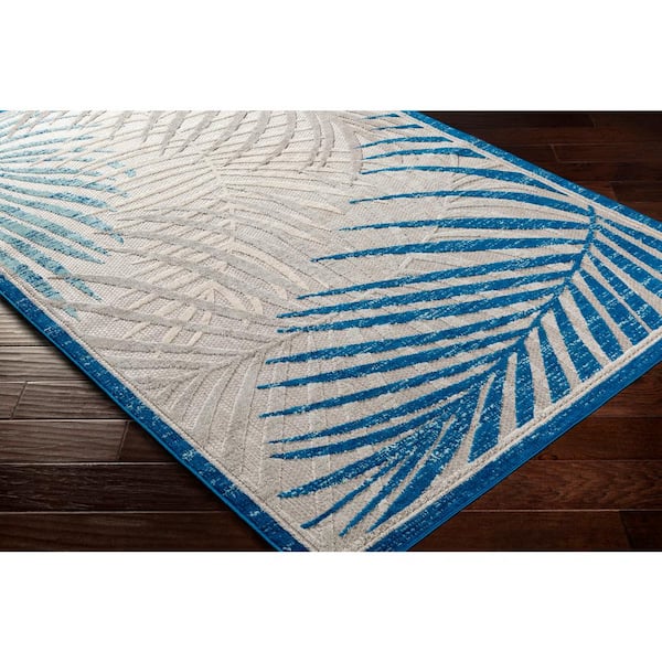 Big Sur BSR-2312 5 X 7 Indoor/Outdoor Machine Woven Rug, Blue