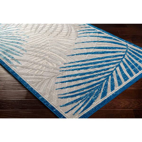 Big Sur BSR-2312 7 ft. x 10 ft. Indoor/Outdoor Machine Woven Rug, Blue
