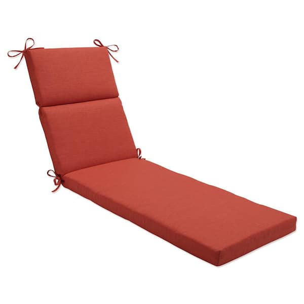 Pillow Perfect Solid 21 x 28.5 Outdoor Chaise Lounge Cushion in Orange Rave