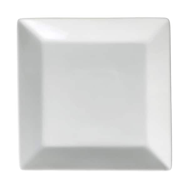 Oneida Buffalo 8.5 in. Bright White European Square Plate (Set of 24)