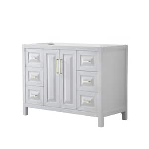 Daria 47 in. W x 21.5 in. D x 35 in. H Bath Vanity Cabinet without Top in White