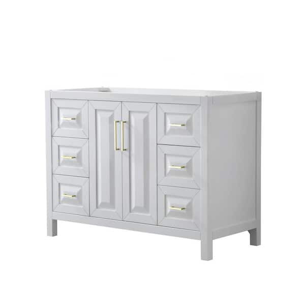 Wyndham Collection Daria 47 in. W x 21.5 in. D x 35 in. H Bath Vanity Cabinet without Top in White
