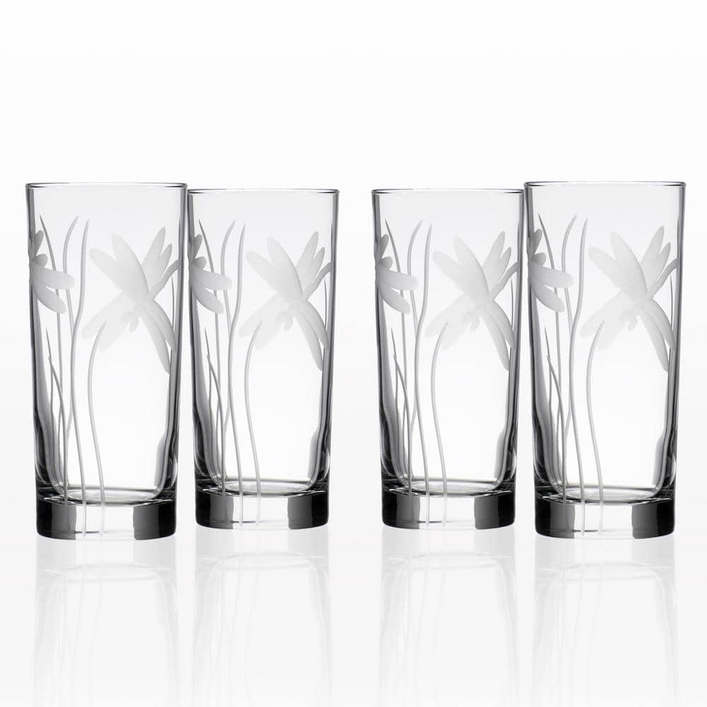 Tall Water Juice Drinking Glasses Set of 6, 16.9 oz Balance Collection  Highball