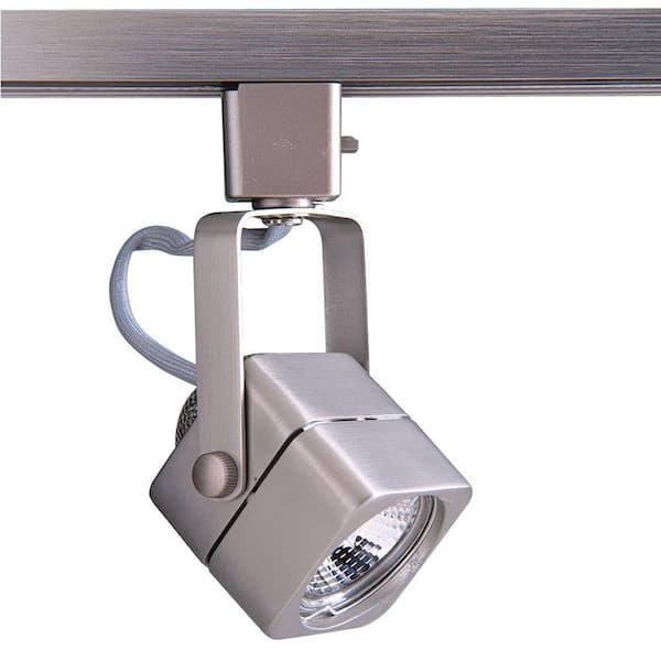 Designers Choice Collection Series 15 Line-Voltage GU-10 Soft Square Brushed Steel Track Lighting Fixture