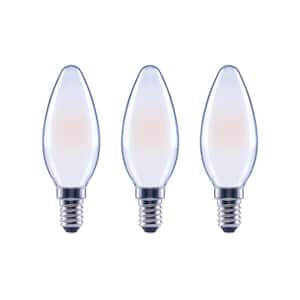60-Watt Equivalent B11 Dimmable E12 Candelabra ENERGY STAR Frosted Glass LED Vintage Edison Light Bulb Daylight (3-Pack)