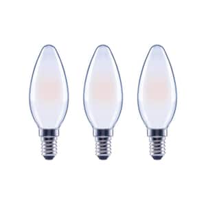 60-Watt Equivalent B11 Dimmable E12 Candelabra ENERGY STAR Frosted Glass LED Vintage Edison Light Bulb Daylight (3-Pack)