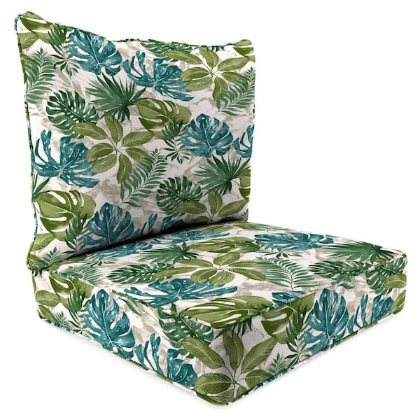 Jordan Manufacturing 46.5 in. L x 24 in. W x 6 in. T Rectangular Outdoor Deep Seat Lounge Chair Cushion Set in Piermont Palm