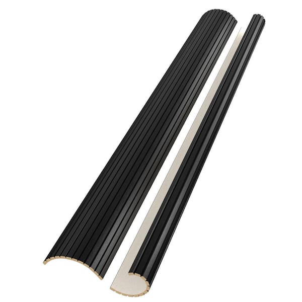 Ejoy 104 in. x 11.8 in. x 0.47 in. Wood Flex Trapezoid Multi-Purpose Siding Panel in Black Carve Color (Set of 2-Piece)