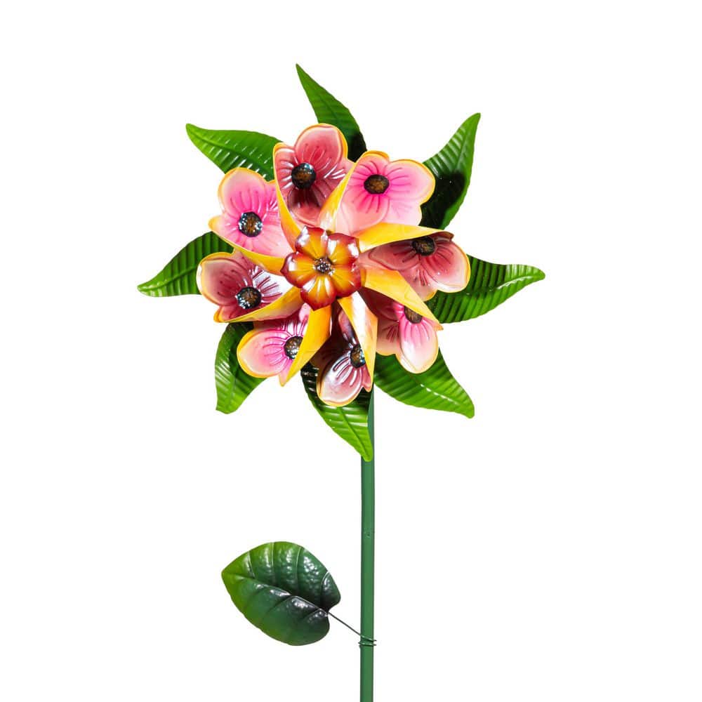 Evergreen 60 in. Bright Blossom Metal Wind Spinner WSGJZSMET326