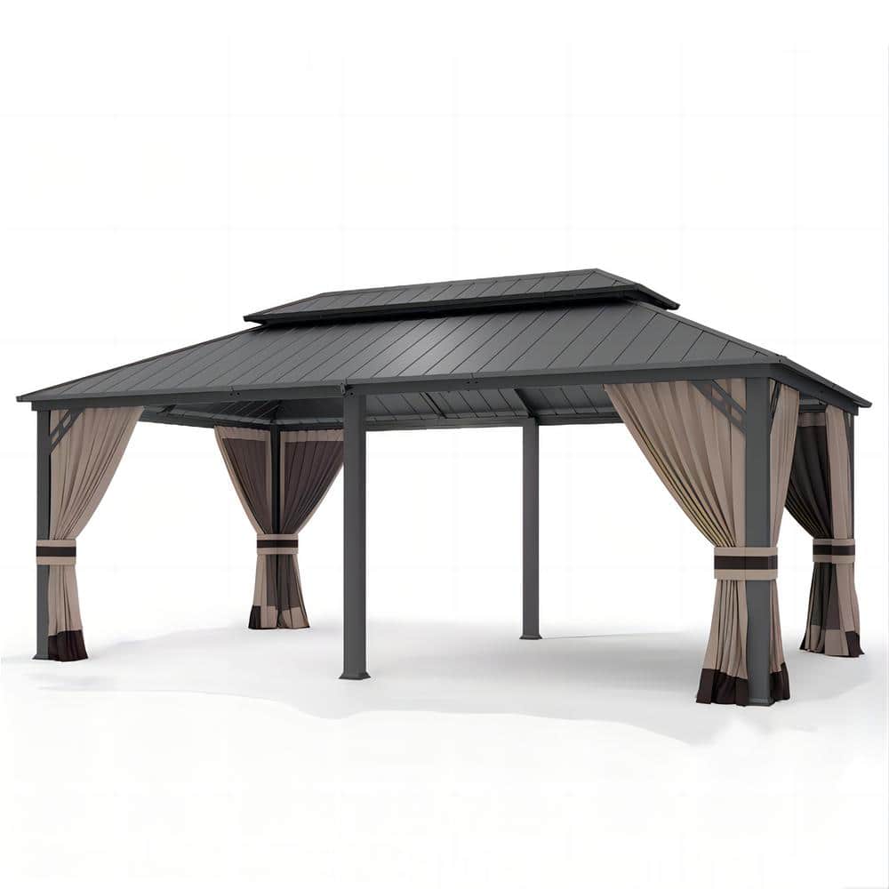 Kozyard Alexander 12' X 20' Hardtop Gazebo, Aluminum Metal