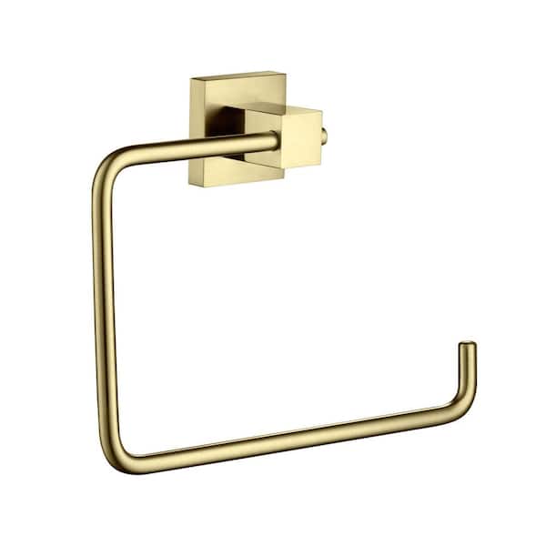 (1-Pack) Bathroom Accessories Wall Mounted Towel Ring in Brushed Gold