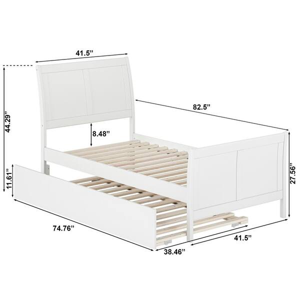 AFI Portland White Twin Platform Bed with Matching Foot