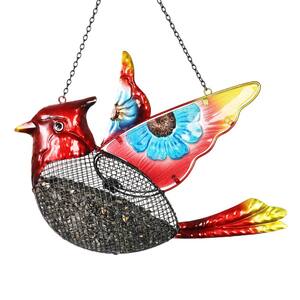 Cardinal Mesh Basket Metal Bird Feeder