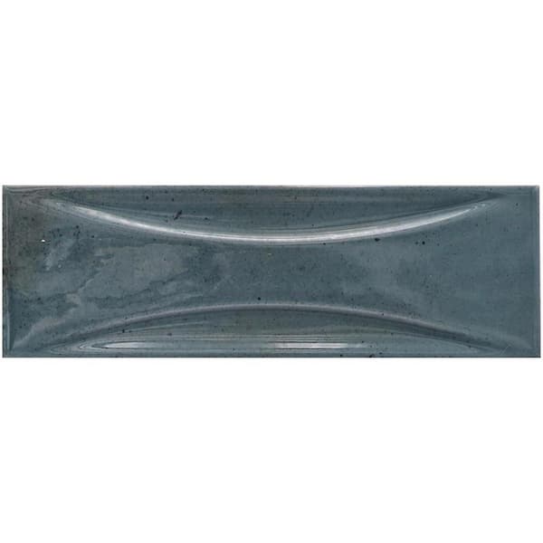Apollo Tile Antiek Blue 2.58 in. x 7.9 in. Glossy Ceramic Subway Deco Wall Tile Sample (0.14 Sq. ft./case) (1-pack)