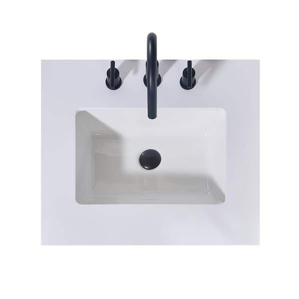 Altair Edolo 24 in. W x 22 in. D Engineered Stone Composite Vanity Top in Snow White Apron