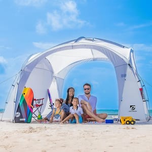 12 ft. x 12 ft. White Large UPF50 Plus Pop Up Canopy with Side Wall (2-Pieces)