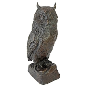 14 in. H The Wise Owl Bronze Garden Statue