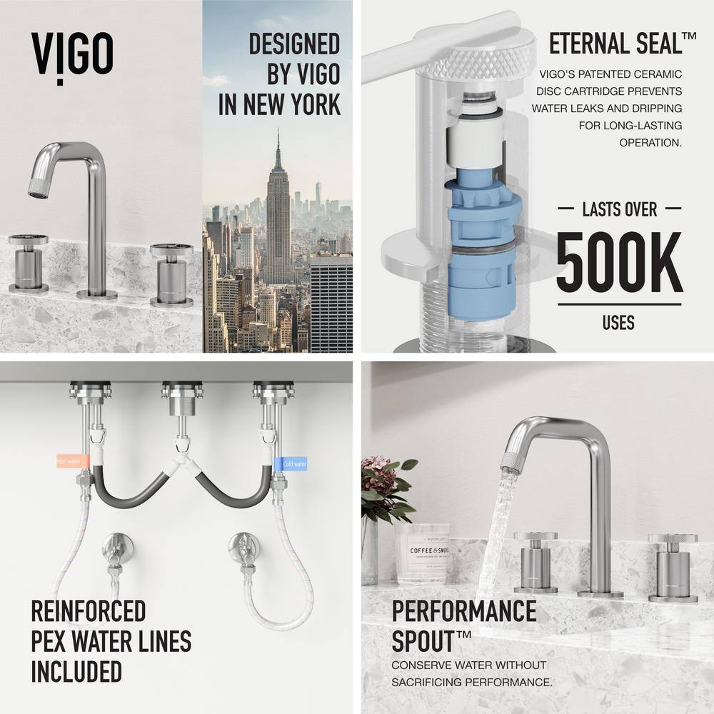 Cass Brushed Nickel Two-Handle Widespread Bathroom Faucet