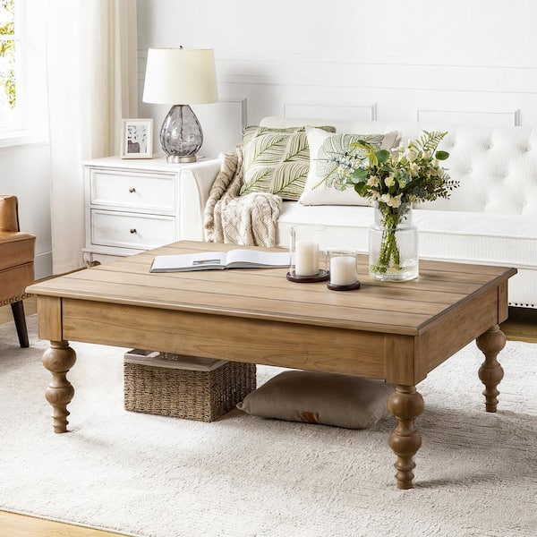 JAYDEN CREATION Emma 59.3 in. Acorn Lift Top 4 Legs Coffee