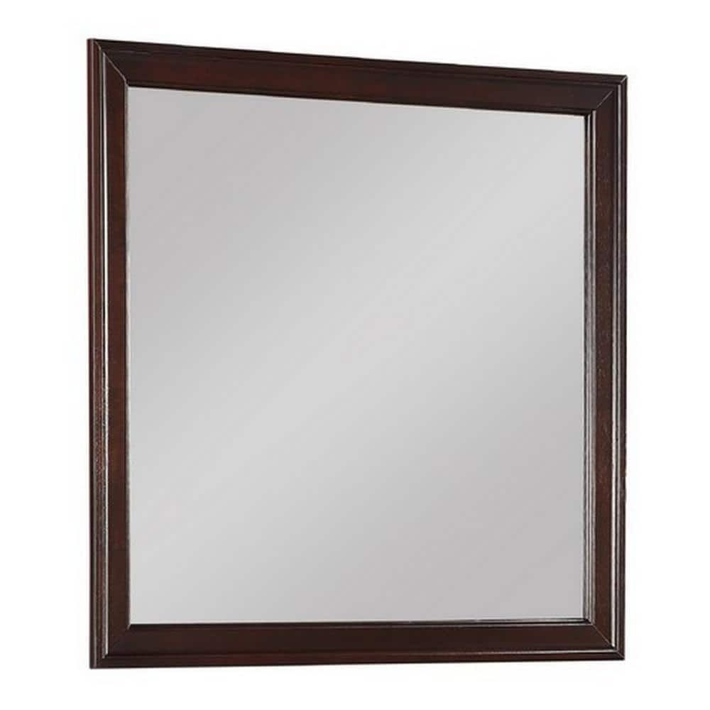 Benjara 1 In. X 38 In. Square Wooden Frame Brown And Silver Dresser ...