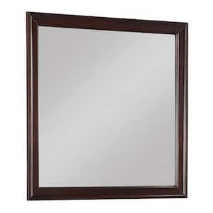 1 in. x 38 in. Square Wooden Frame Brown and Silver Dresser Mirror
