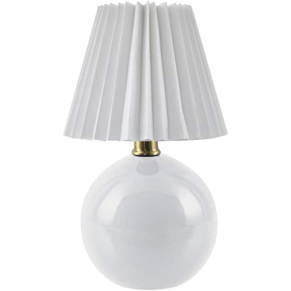 Livabliss Ferez FRZ-011 12 in. H x 8 in. W x 8 in. D Accent Table Lamp, White
