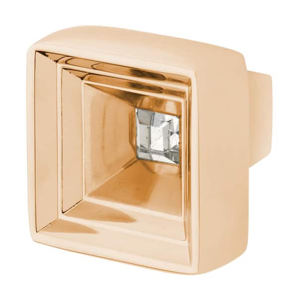 Wisdom Stone Hidden Treasure 1-1/16 in. Polished Gold with Crystal Cabinet Knob