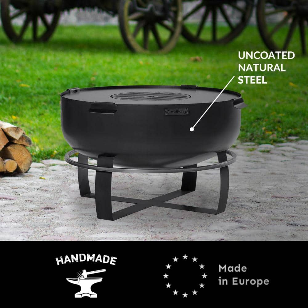 Viking 32" Black Steel Free-Standing Fire Pit with Grill Plate