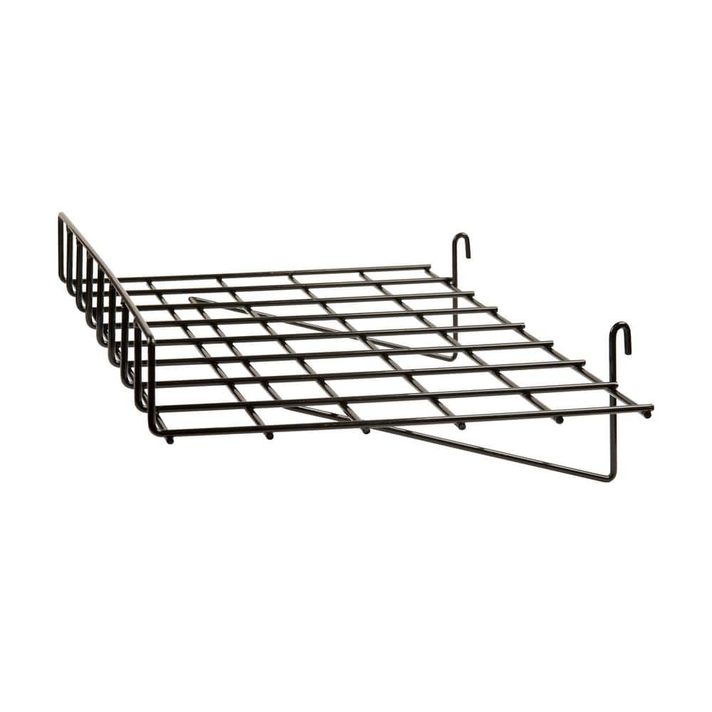 Econoco 24 in. W x 15 in. D Straight Black Wire Shelf with Front Lip ...