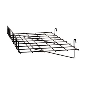 24 in. W x 15 in. D Straight Black Wire Shelf with Front Lip (Pack of 4)